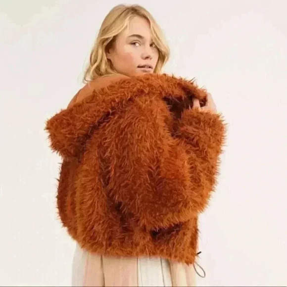Free People Zuri Teddy Fuzzy Faux Fur Parka Coat Jacket - Picture 3 of 3